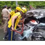 डंपर और कार की टक्कर में भाई-बहन मौत, दो घायल