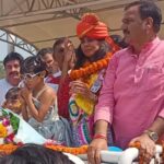 स्वर्ण पदक विजेता प्राची का स्टेशन पर हुआ भव्य स्वागत